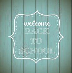 Chalkboard sign "back to school" on wood