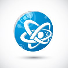 Atom symbol abstract icon 3d vector symbol