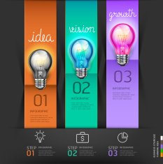 Business stair steps thinking solution Idea lightbulb concept
