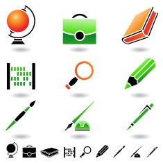 school objects icons