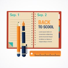 Back to school diary notebook background