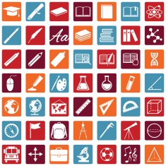 Vector Set of 49 Education Icons School and University N2