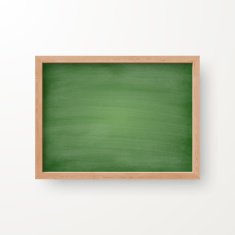 Blank Chalkboard with Wooden Frame on white background N2