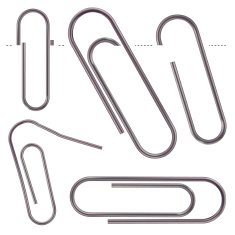 Dull metal Paper Clips