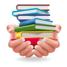 hands holding books