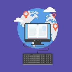 Distance education concept Flat design stylish