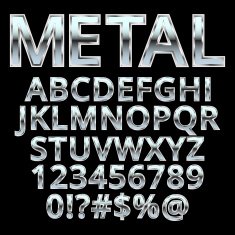 Metal style letters Vector eps10