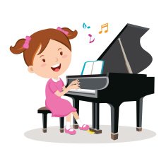 Little girl playing piano N2