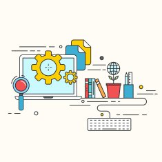 Vector modern thin line flat design of tutorial N2
