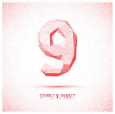 Number 9 from Stipple Alphabet