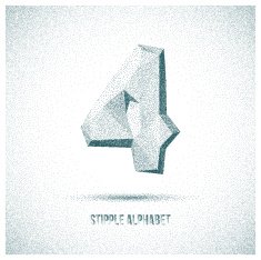 Number 4 from Stipple Alphabet