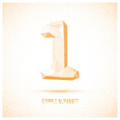 Number 1 from Stipple Alphabet