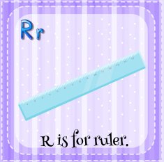 Flashcard letter R ruler