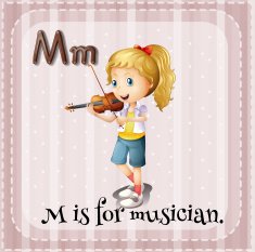 Flashcard M musician