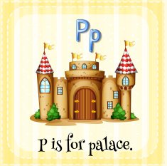 Flashcard alphabet P palace