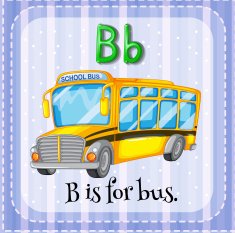 Flashcard letter B bus