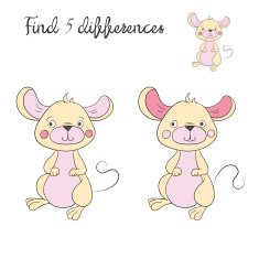 Find differences kids layout for game mouse N2