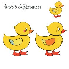 Find differences kids layout for game duck N2