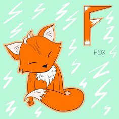 Alphabet letter F fox children vector illustration N2