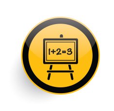 Blackboard icon on yellow button vector