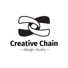 Vector modern creative abstract logo Black and white chain logotype N2