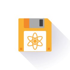 Floppy disk with an atom