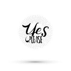 Yes please lettering illustration
