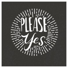 Yes Please Chalk Lettering At Blackboard Free Image Download