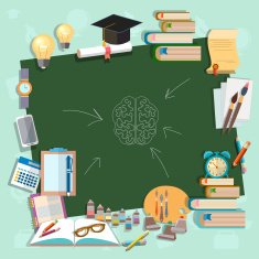 Back to school board education college campus concept