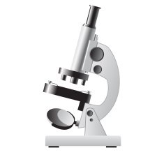 White microscope isolated on white background