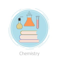 Flat chemistry icons Design elements for mobile Vector illustration