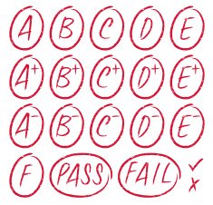 School grades - Rubber stamps