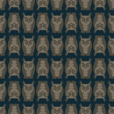 Seamless owl pattern on dark background