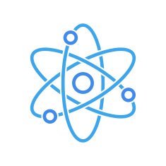 Atom icon modern minimal flat design style science vector symbol N5