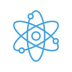Atom icon modern minimal flat design style science vector symbol N6