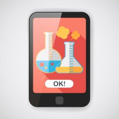 test tube flat icon with long shadow N10