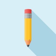 Pencil in Flat style icon Vector Illustration
