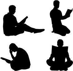 Silhouette of a man with book N2