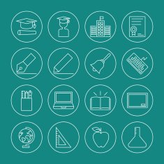 Education Icons Set N16
