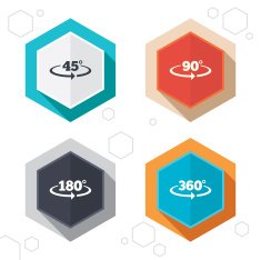 Angle degrees icons Geometry math signs N4