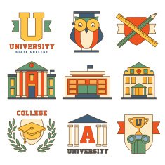 Education and University Set of Icons Vector Illustration Collection in