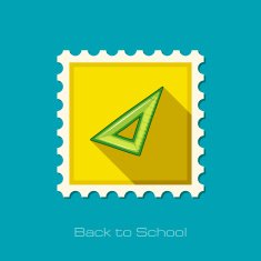 Triangle Ruler flat stamp
