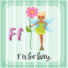 Flashcard letter F fairy