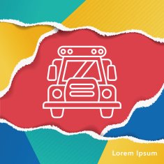 school bus line icon