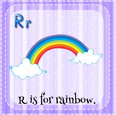Flashcard letter R rainbow