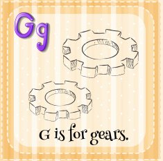 Flashcard letter G is for gears