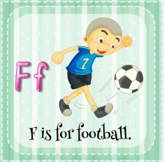 Flashcard letter F is for football N2
