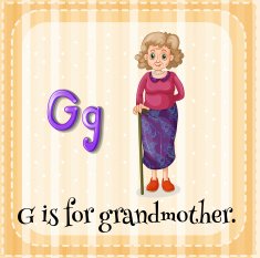Flashcard letter G grandmother