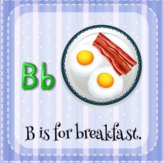Flashcard letter B breakfast