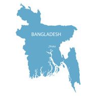 blue map of Bangladesh